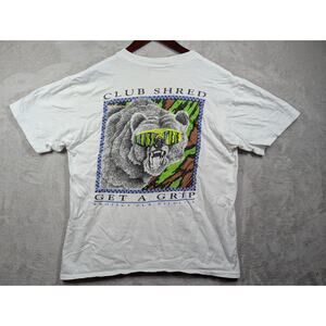 Vintage 90s Lifeforms Grizzly Bear Sunglasses Protect Our Wildlife Shirt LARGE *